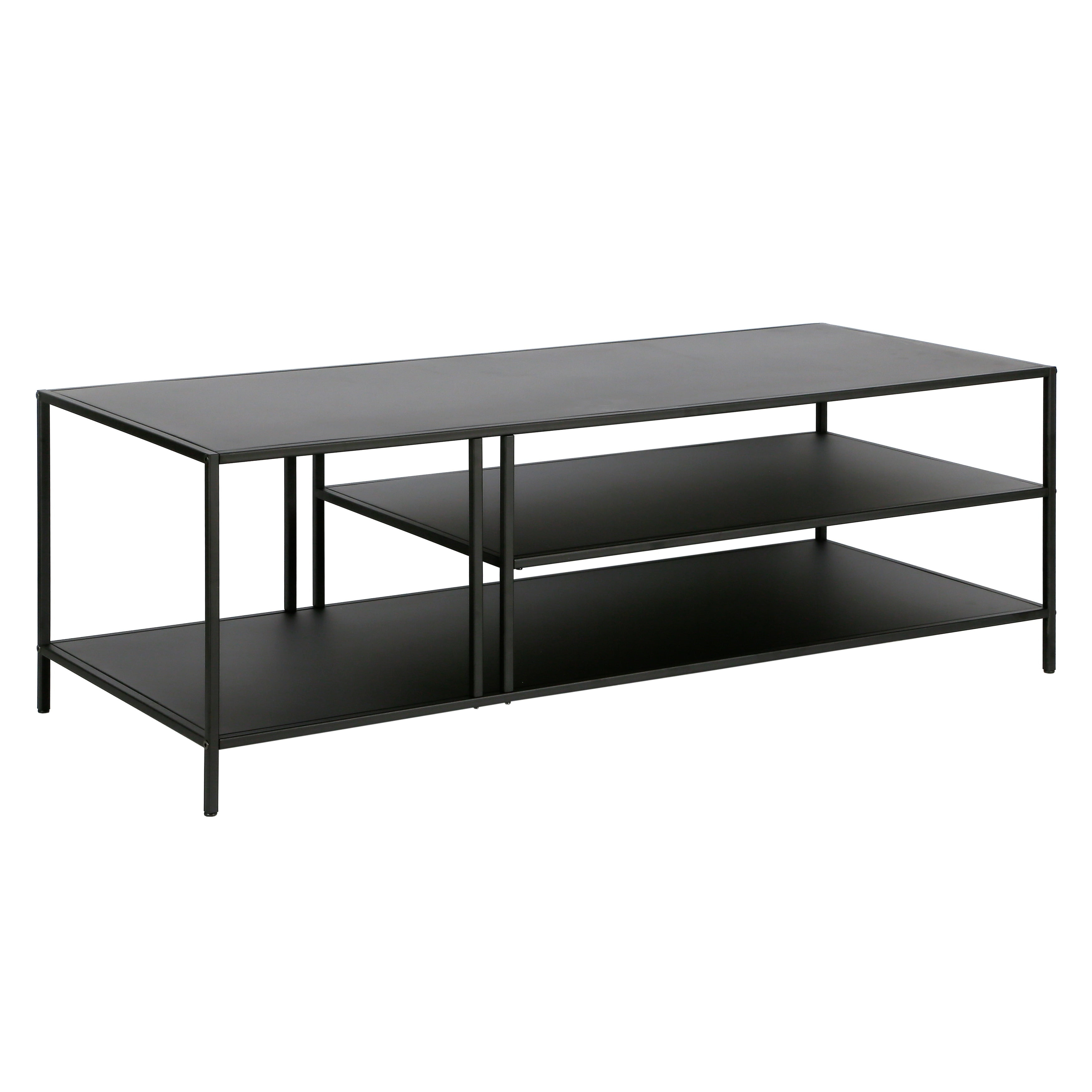 Evelyn&Zoe Cortland 48" Wide Rectangular Coffee Table in Blackened Bronze