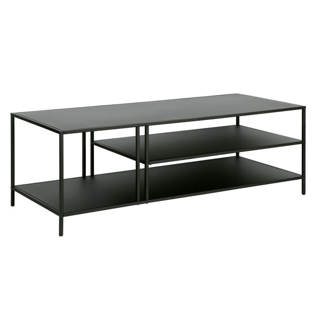 Evelyn&Zoe Cortland 48" Wide Rectangular Coffee Table in Blackened Bronze