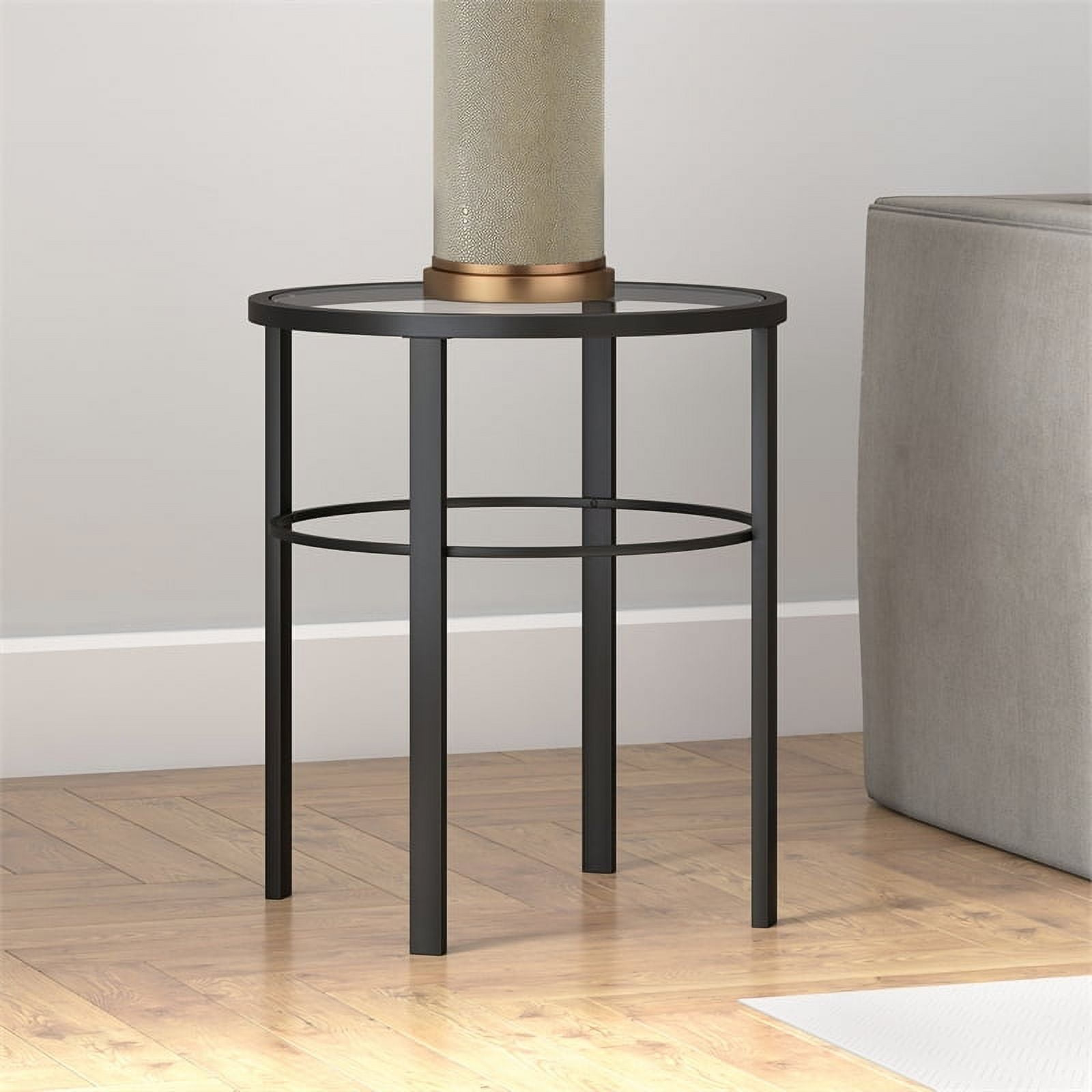 Evelyn&Zoe Gaia 20" Wide Round Side Table, Blackened Bronze