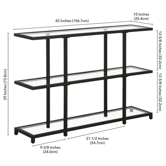Evelyn&Zoe Greenwich 42" Wide Rectangular Console Table, Blackened Bronze