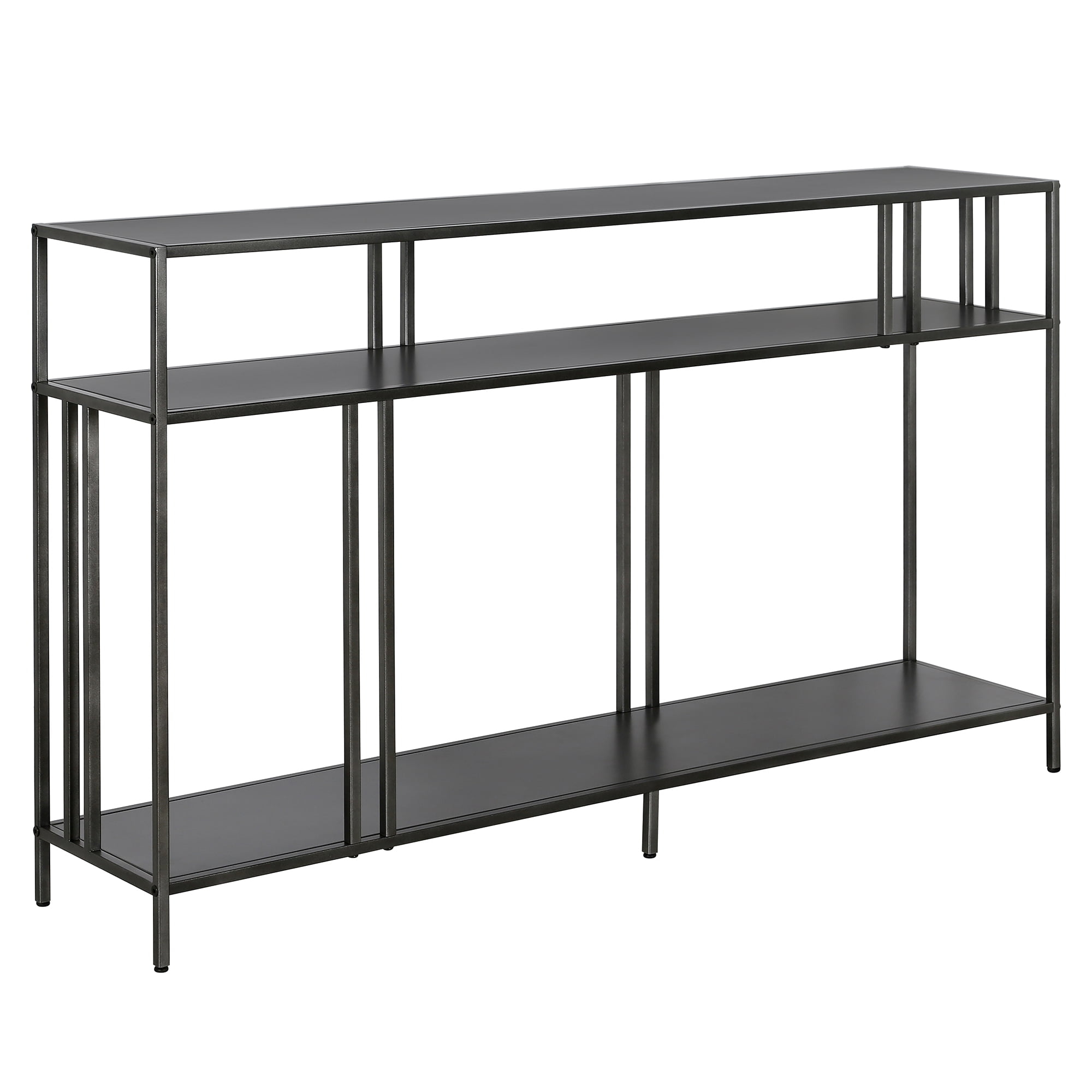 Evelyn&Zoe Gunmetal Gray Console Table, Black