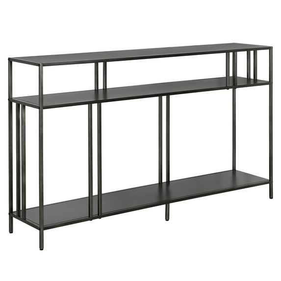 Evelyn&Zoe Gunmetal Gray Console Table, Black