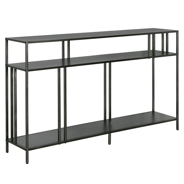 Evelyn&Zoe Gunmetal Gray Console Table, Black