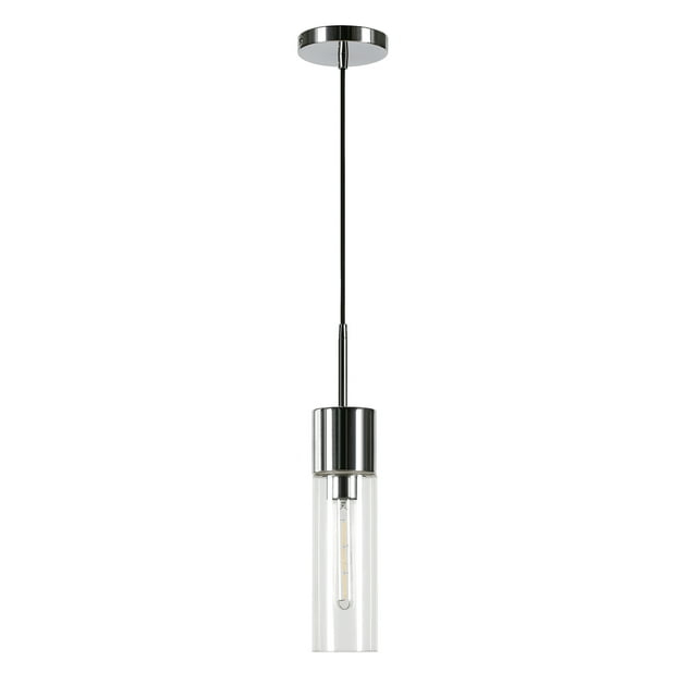 Evelyn&Zoe Industrial Clear Glass Pendant