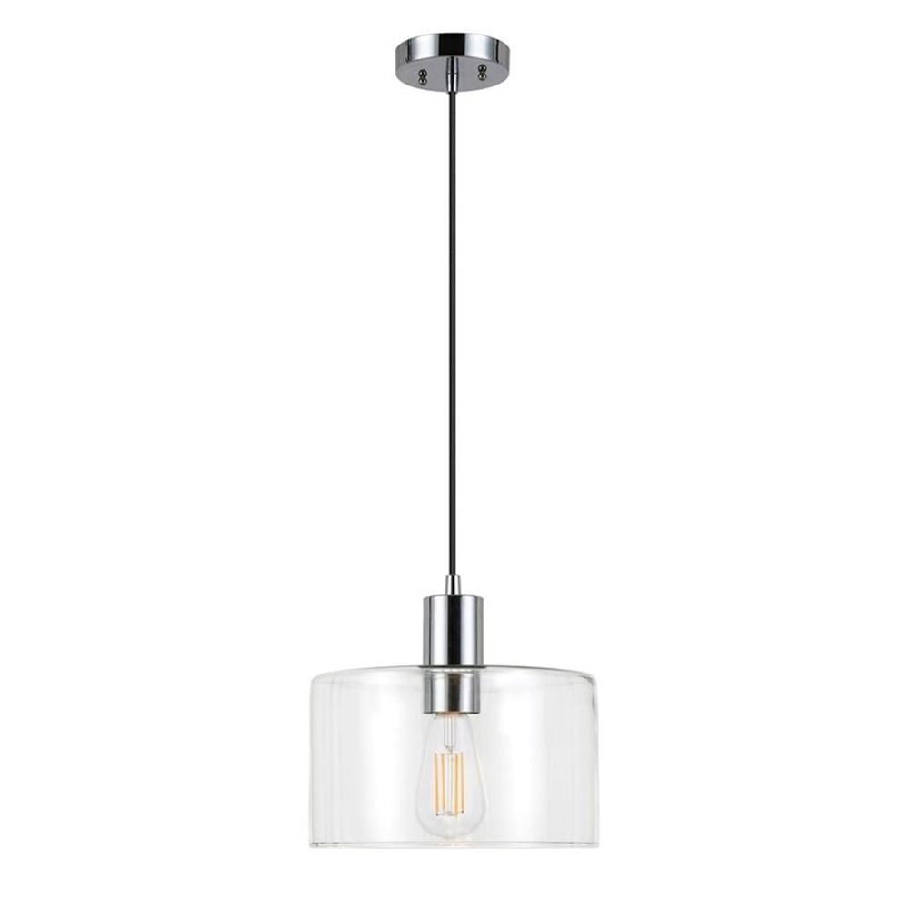 Evelyn&Zoe Industrial Clear Glass Pendant