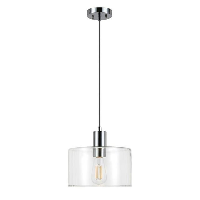 Evelyn&Zoe Industrial Clear Glass Pendant