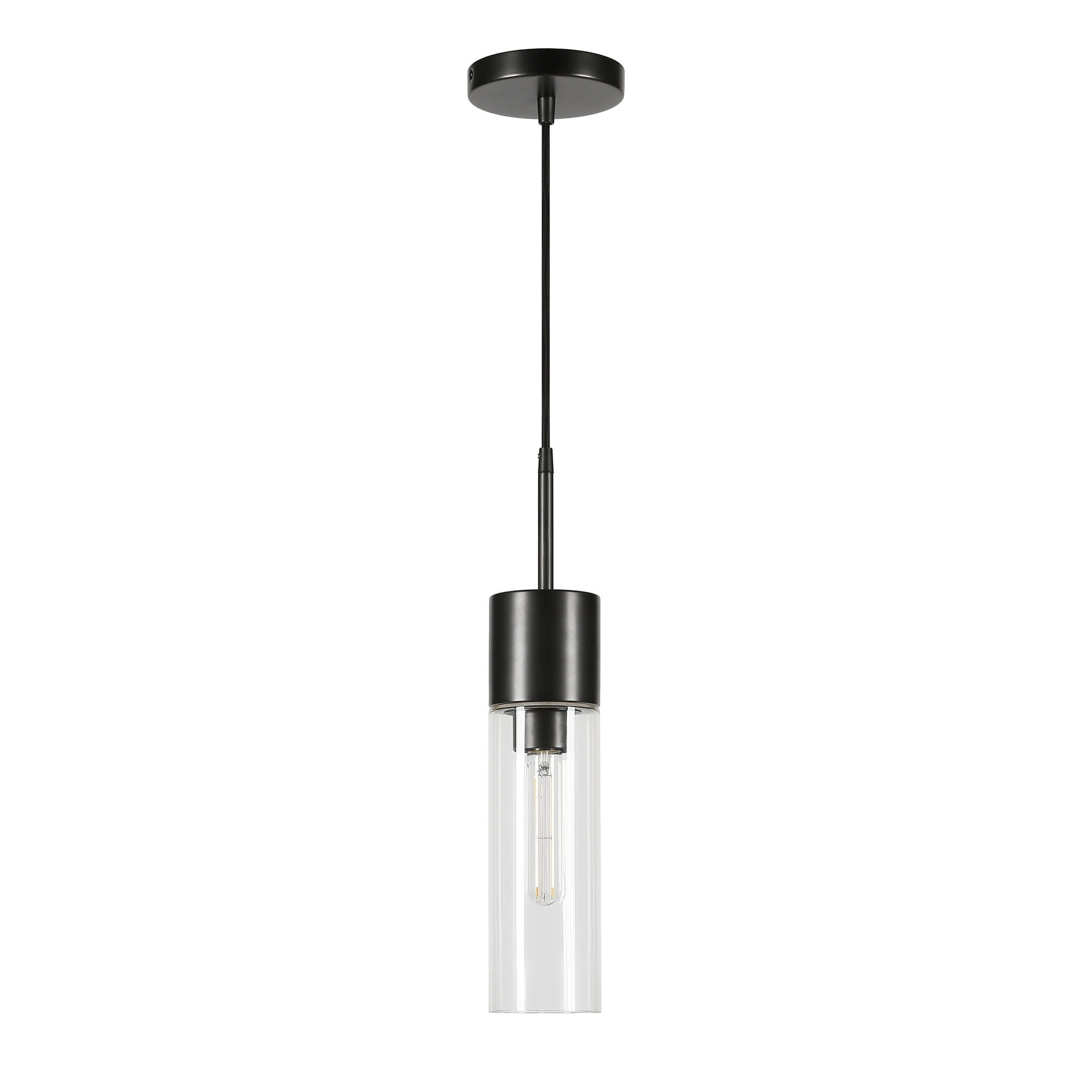 Evelyn&Zoe Industrial Clear Glass Pendant