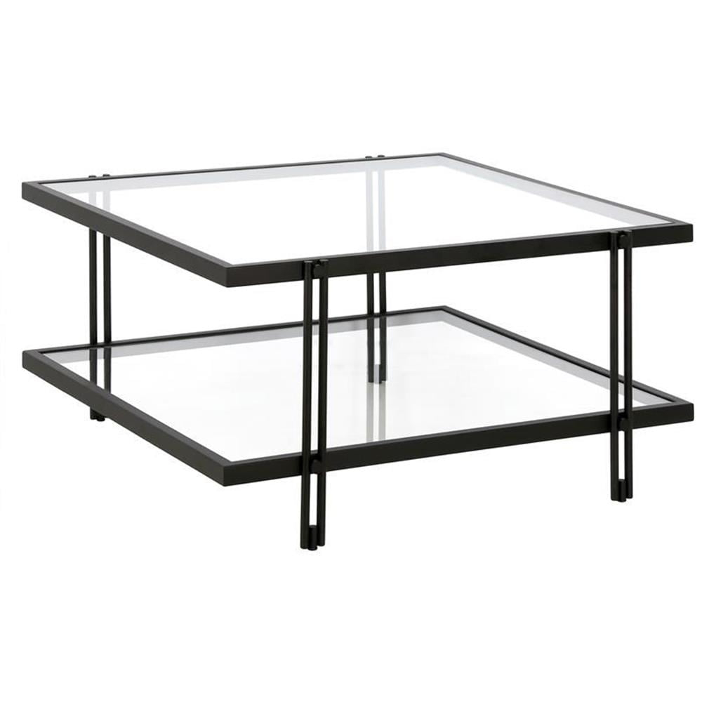 Evelyn&Zoe Inez 32" Wide Square Coffee Table in Blackened Bronze