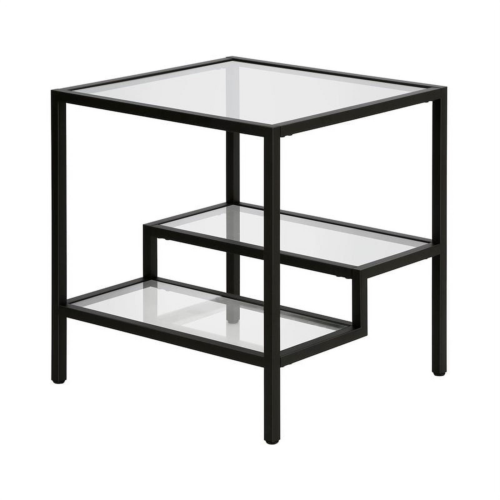 Evelyn&Zoe Lovett 20" Wide Square Side Table, Blackened Bronze