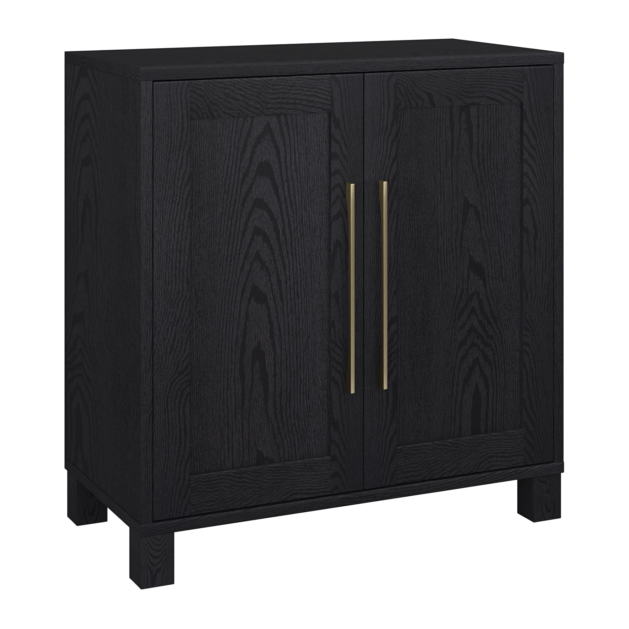 Evelyn&Zoe Chabot 28" Wide Rectangular Accent Cabinet, Black Grain