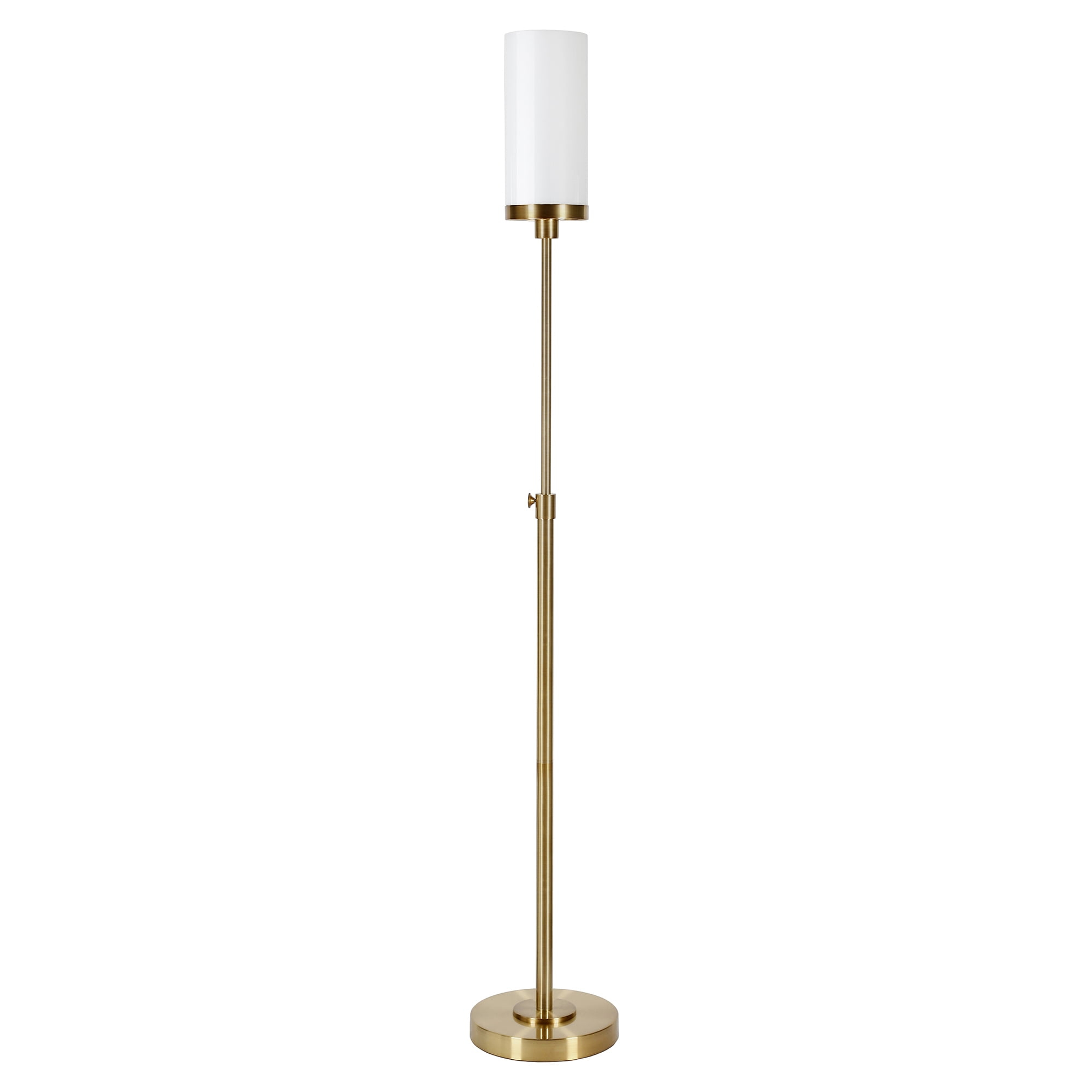 Evelyn&Zoe Frieda 66" Tall Floor Lamp with Glass Shade in Brass/White Milk
