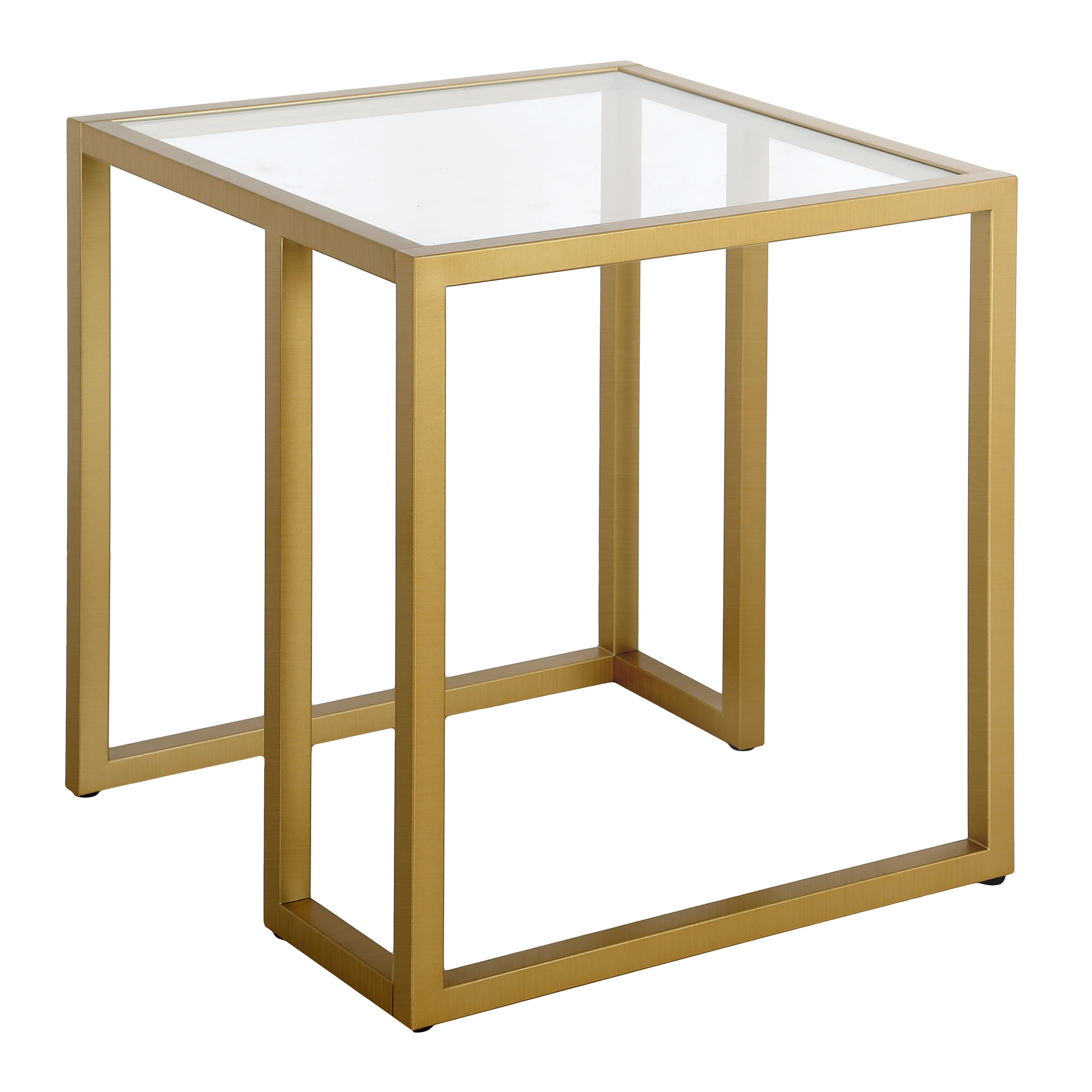 Evelyn&Zoe Oscar 20" Wide Square Side Table, Brass