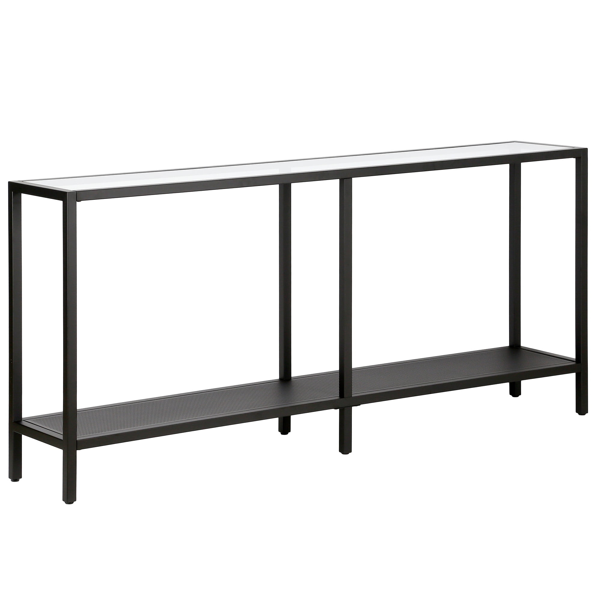 Evelyn&Zoe Rigan 64" Wide Rectangular Console Table, Blackened Bronze