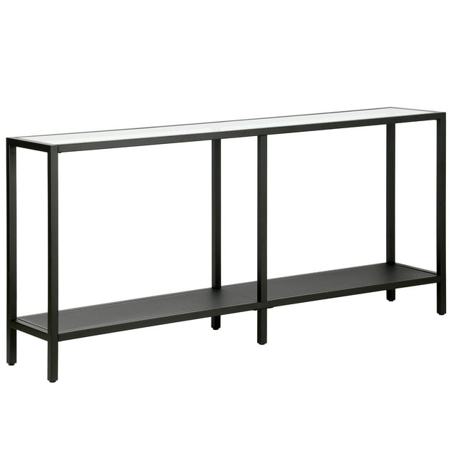 Evelyn&Zoe Rigan 64" Wide Rectangular Console Table, Blackened Bronze