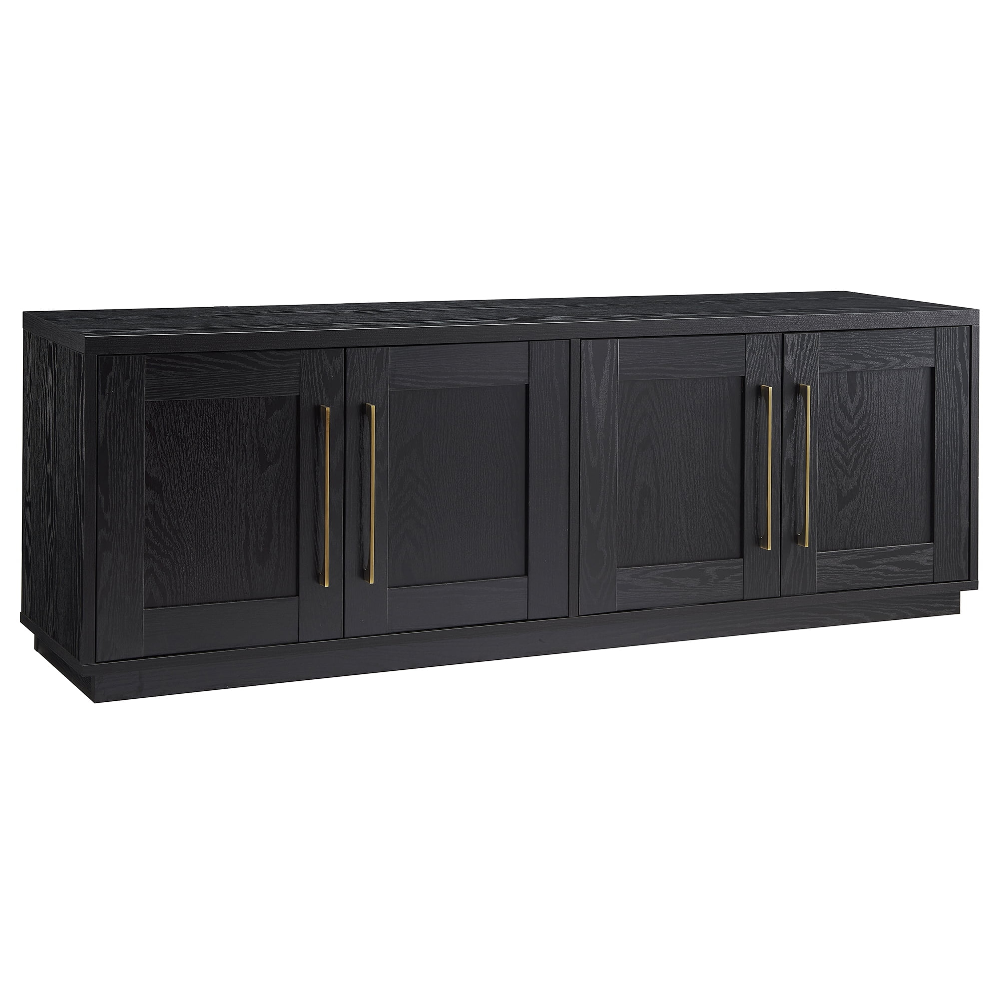Evelyn&Zoe Tillman Rectangular TV Stand for TV's up to 75", Black Grain