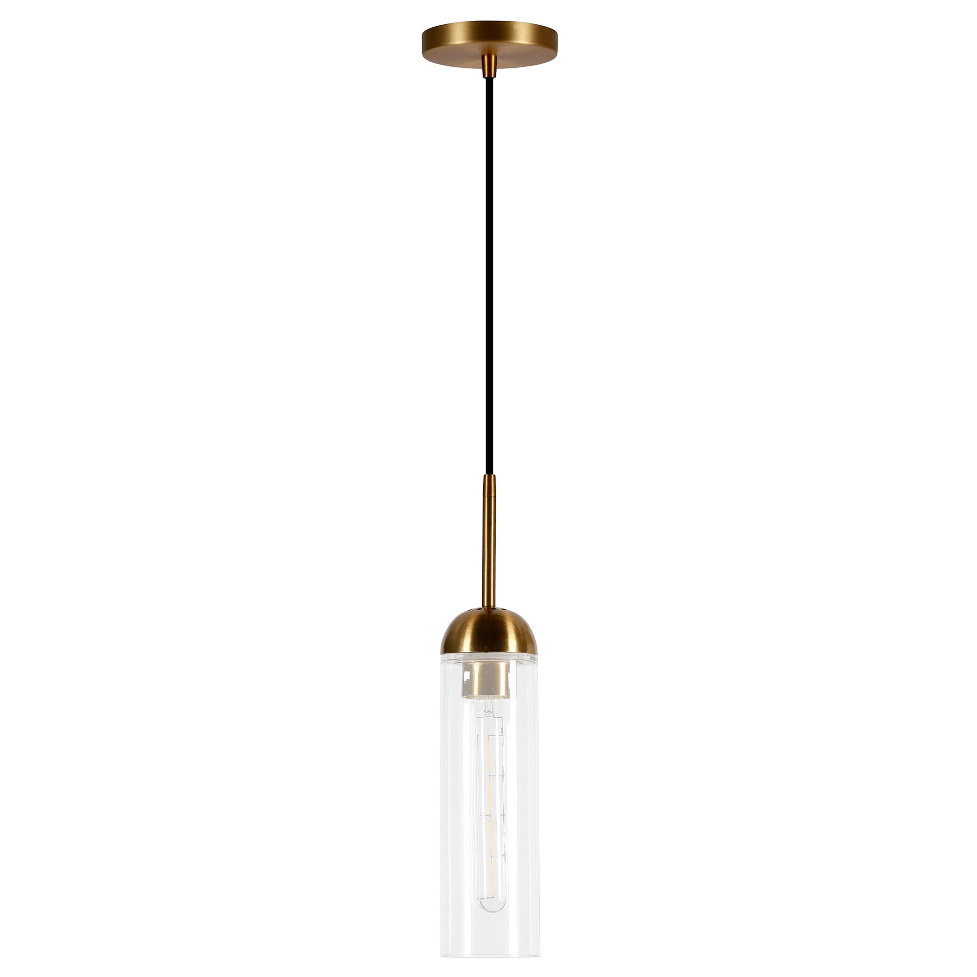 Evelyn&Zoe Transitional Clear Glass Mini Pendant