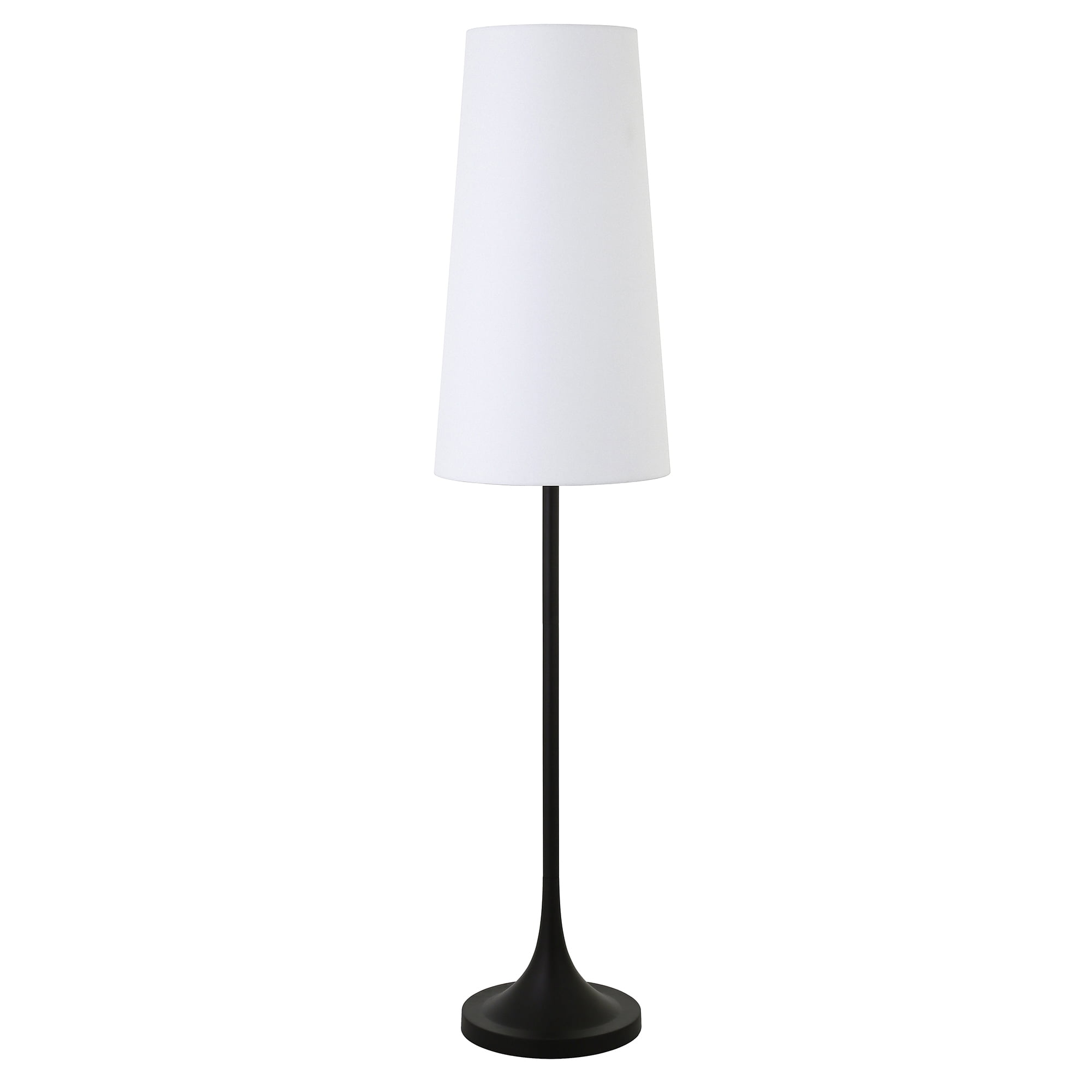Evelyn&Zoe Yana 60" Tall Floor Lamp with Fabric shade in Blackened Bronze/White