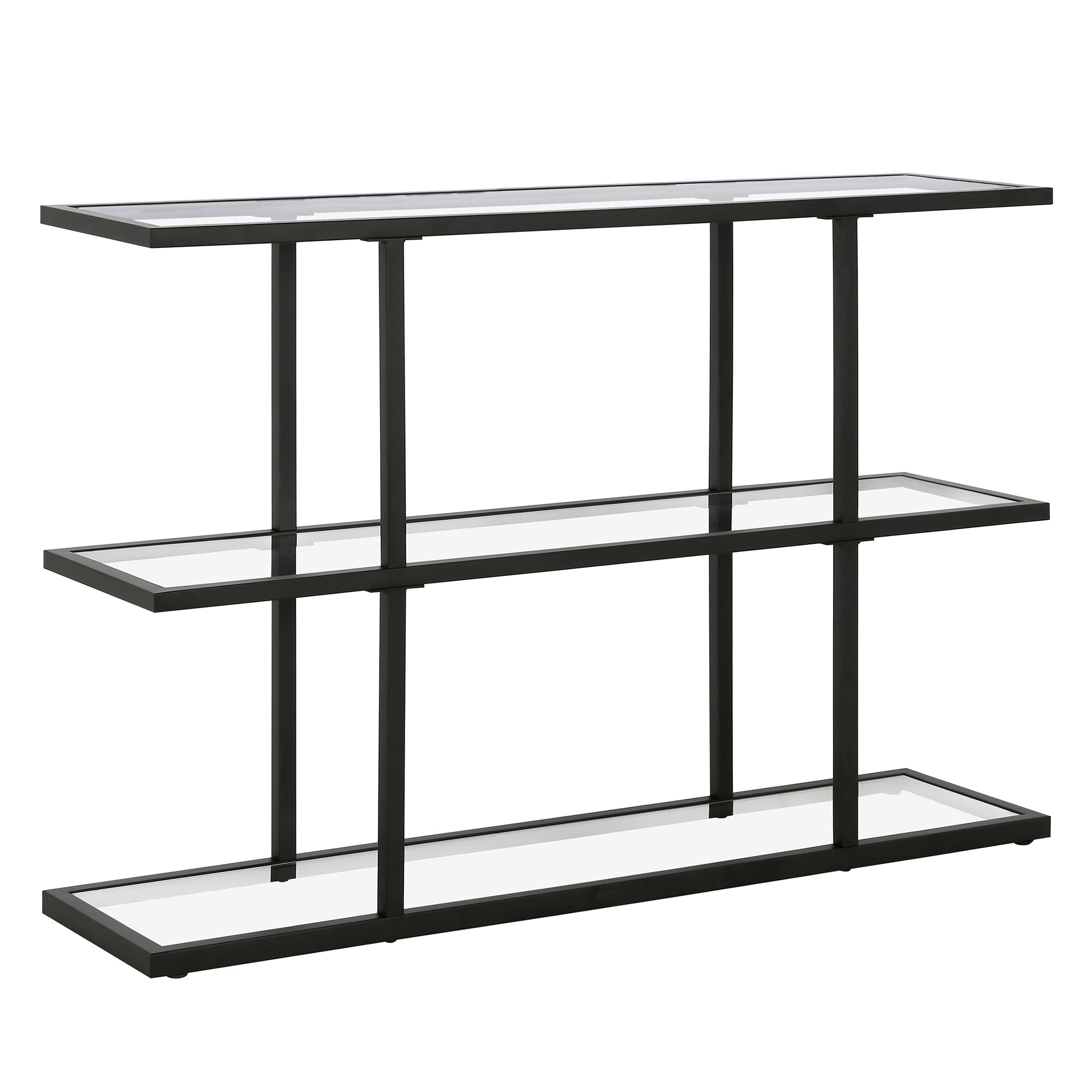 Evelyn&Zoe Yeardley 42" Wide Rectangular Console Table, Blackened Bronze
