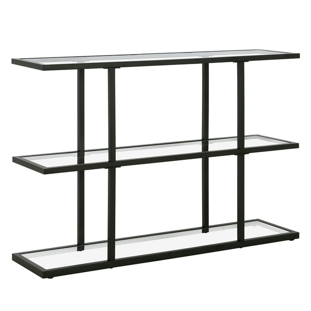 Evelyn&Zoe Yeardley 42" Wide Rectangular Console Table, Blackened Bronze