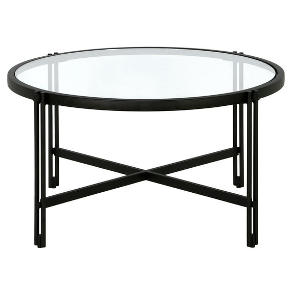 Evelyn&Zoe,ez 32" Wide Round Coffee Table, Blackened Bronze