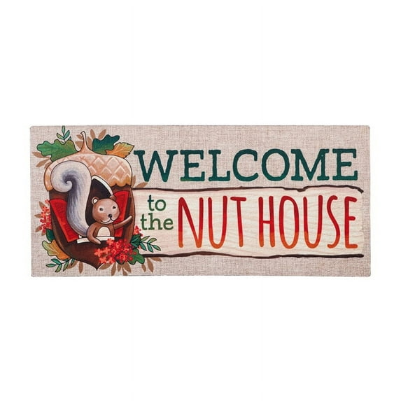 Trinx Middlesbrough Welcome To The Nut House Sassafras Indoor Door Mat