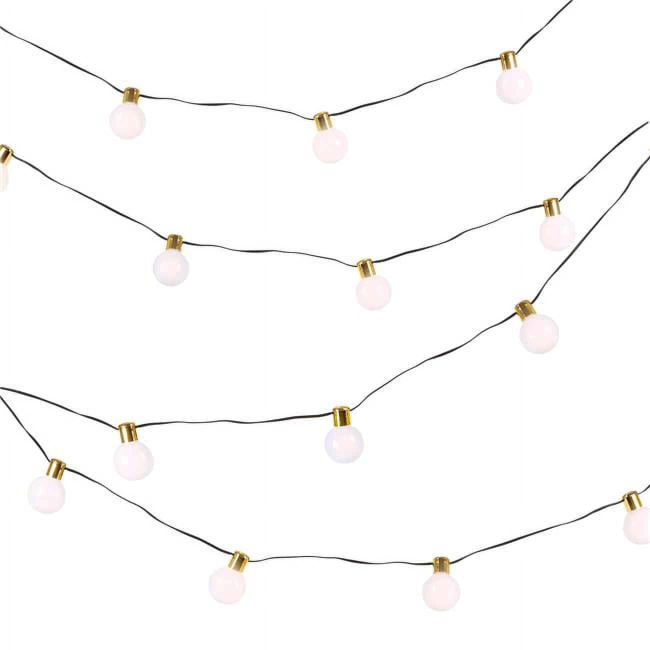 Everlasting Glow  White & Gold Light Garland 30 Warm Battery LED with Timer