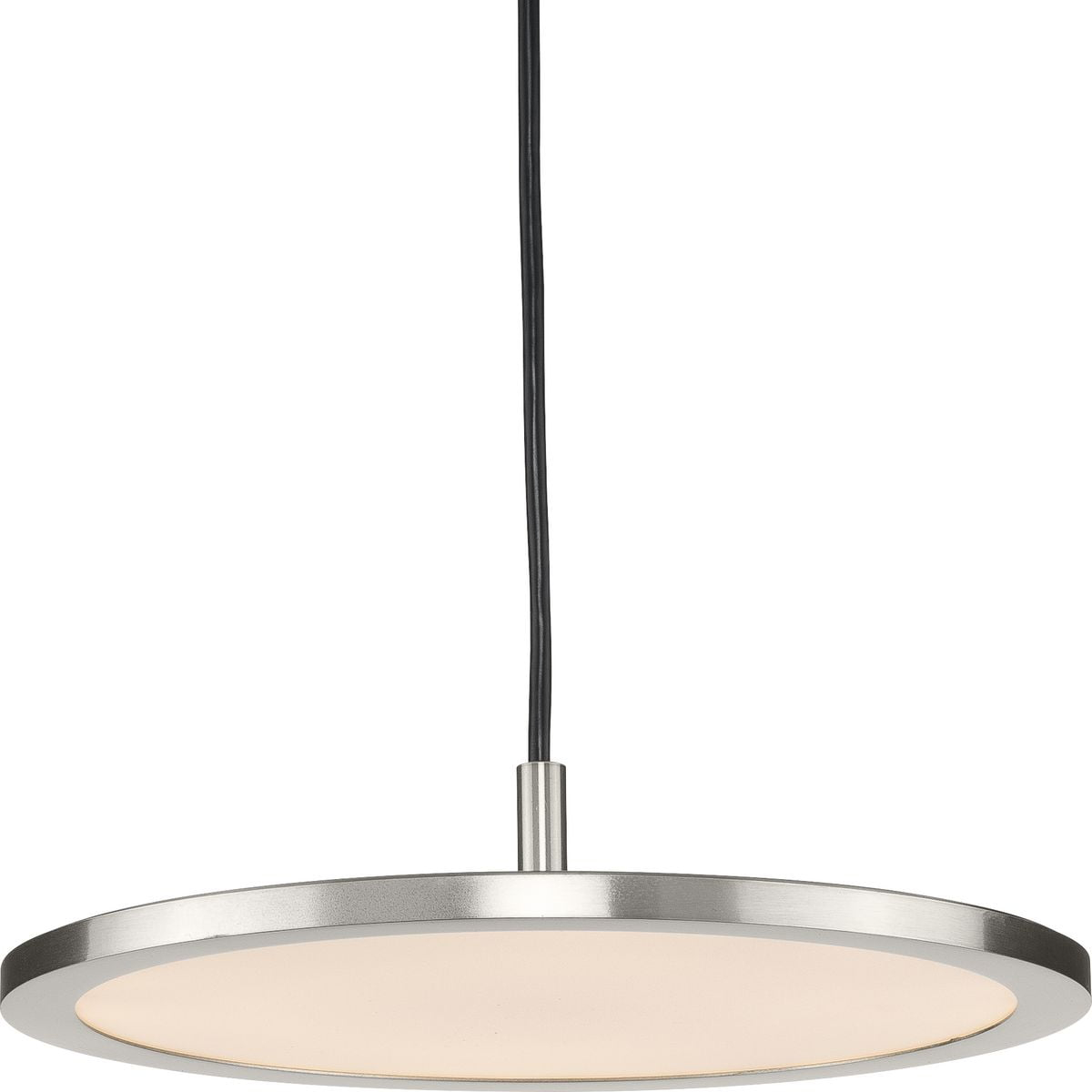 Progress Lighting Everlume 1-Light LED Pendant, Brushed Nickel, Edge-Lit Flat Panel Diffuser
