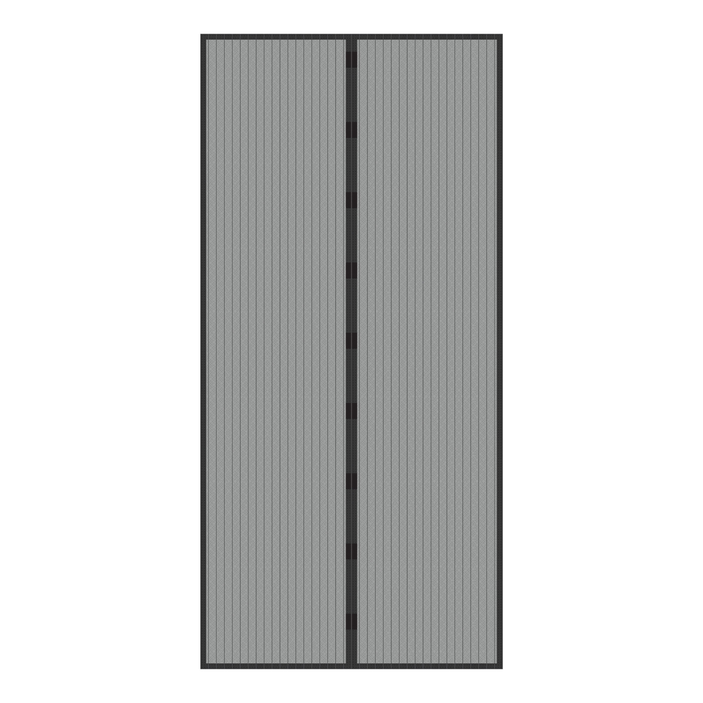 Everyday Home Magnetic Mesh Screen Door Curtains with Automatic Close, 38 x 80 in., Black