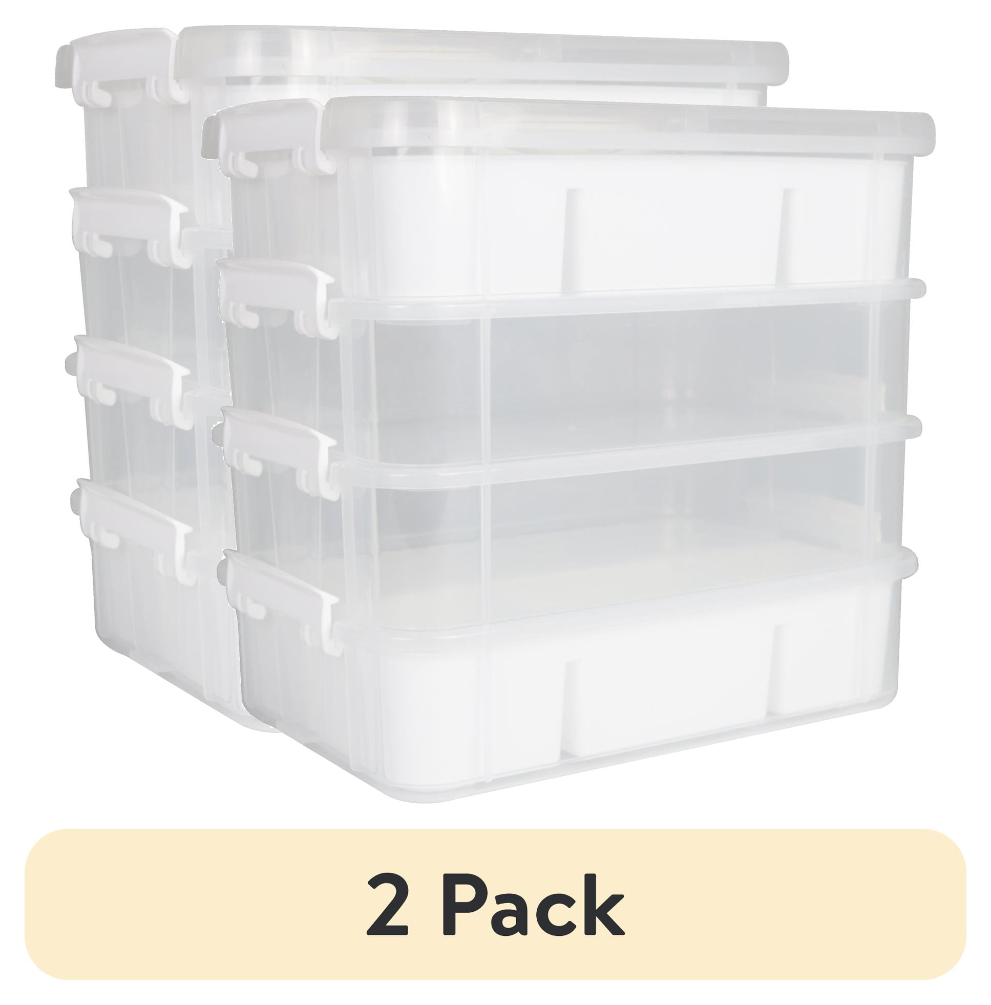 Everything Mary Clear 4-Tier Plastic Craft and Hobby Stackable Snap Box