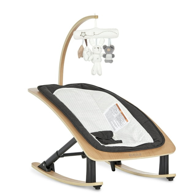 Evolur Tory 2-in-1 Rocker & Chair in Black