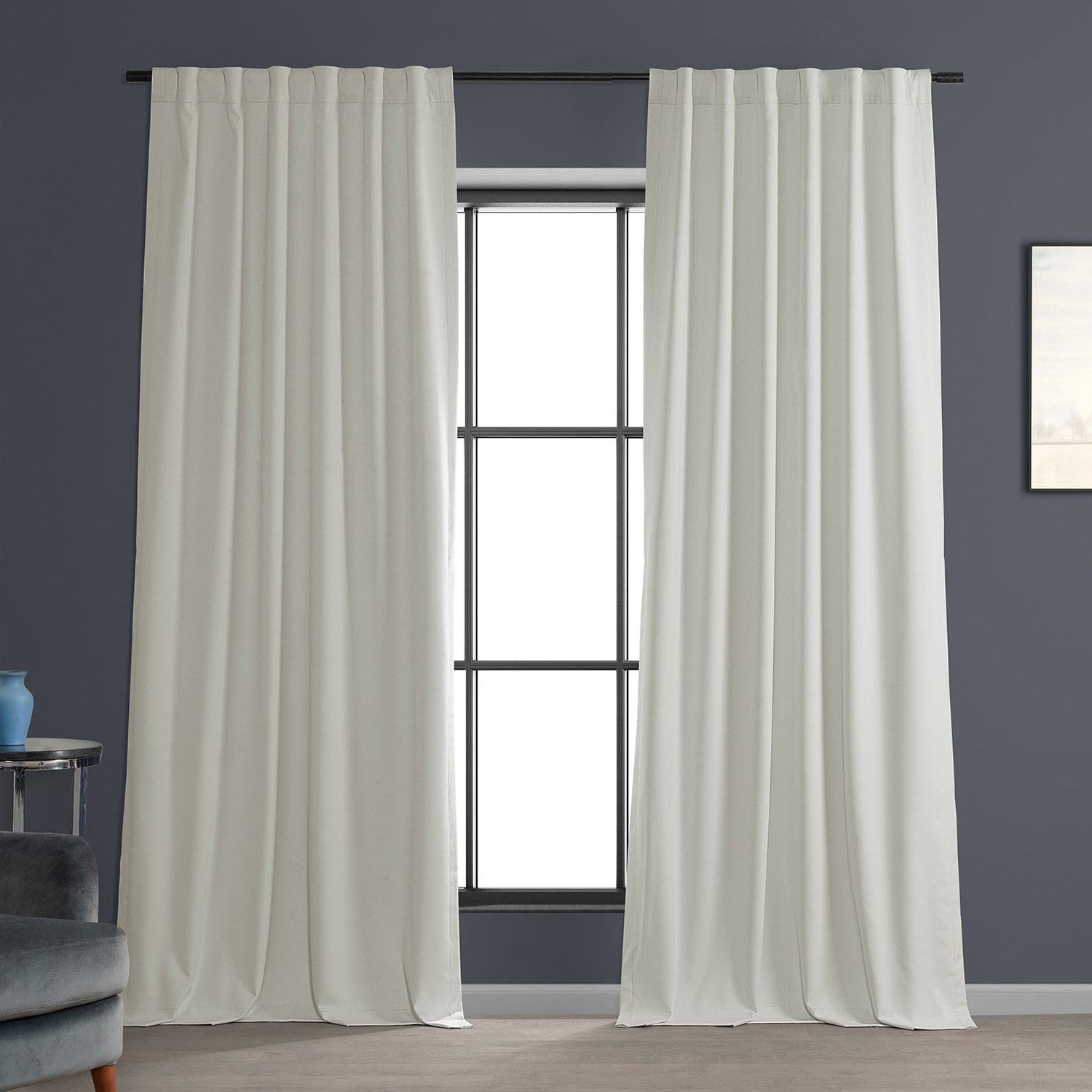 Exclusive Fabrics  Performance Linen Hotel Blackout Curtain (1 Panel) 50 X 84 - Off White