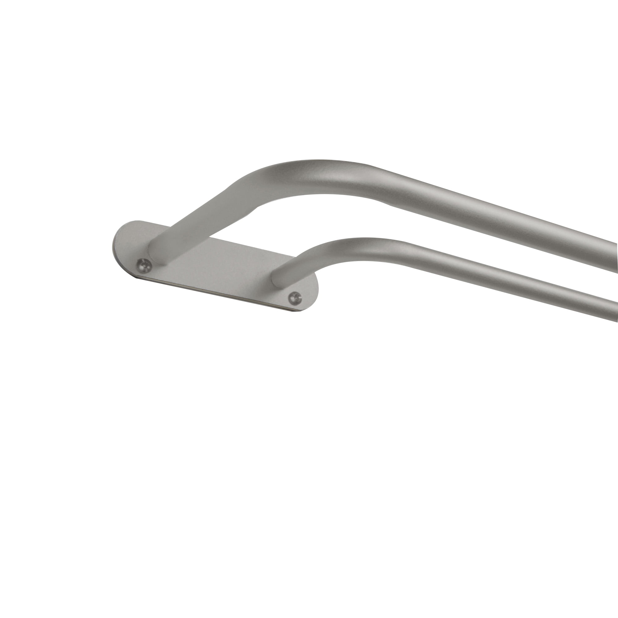 EXCLUSIVE HOME Fetter Wrap Around Double Curtain Rod, Matte Silver, 52"-72"