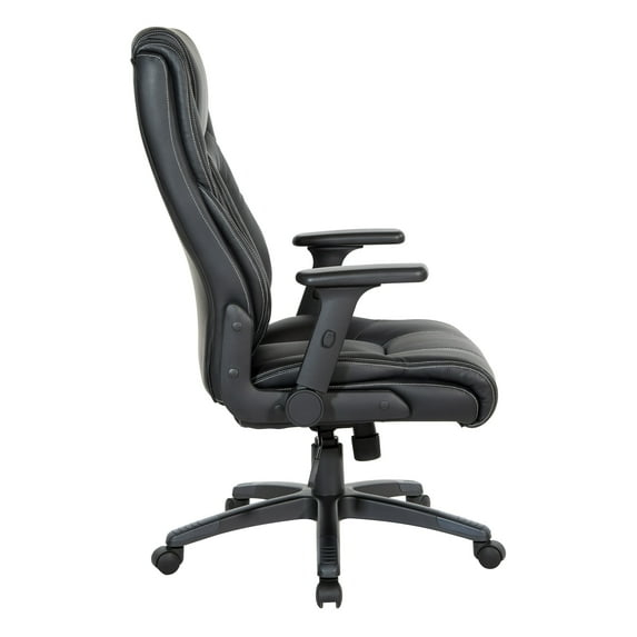 Executive High Back Office Chair in Black Bonded Leather
