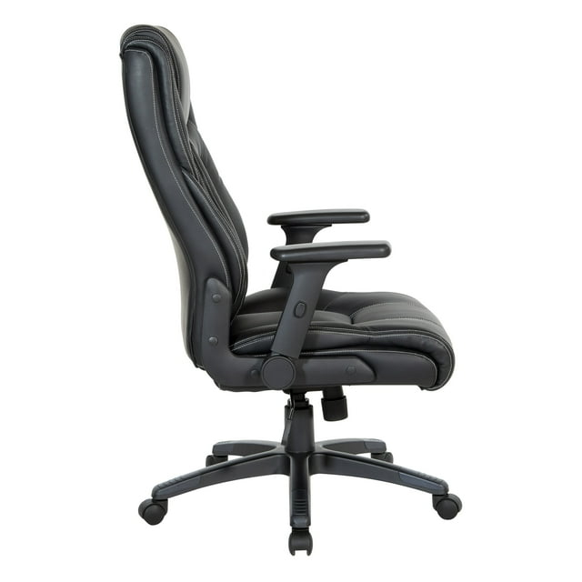 Executive High Back Office Chair in Black Bonded Leather