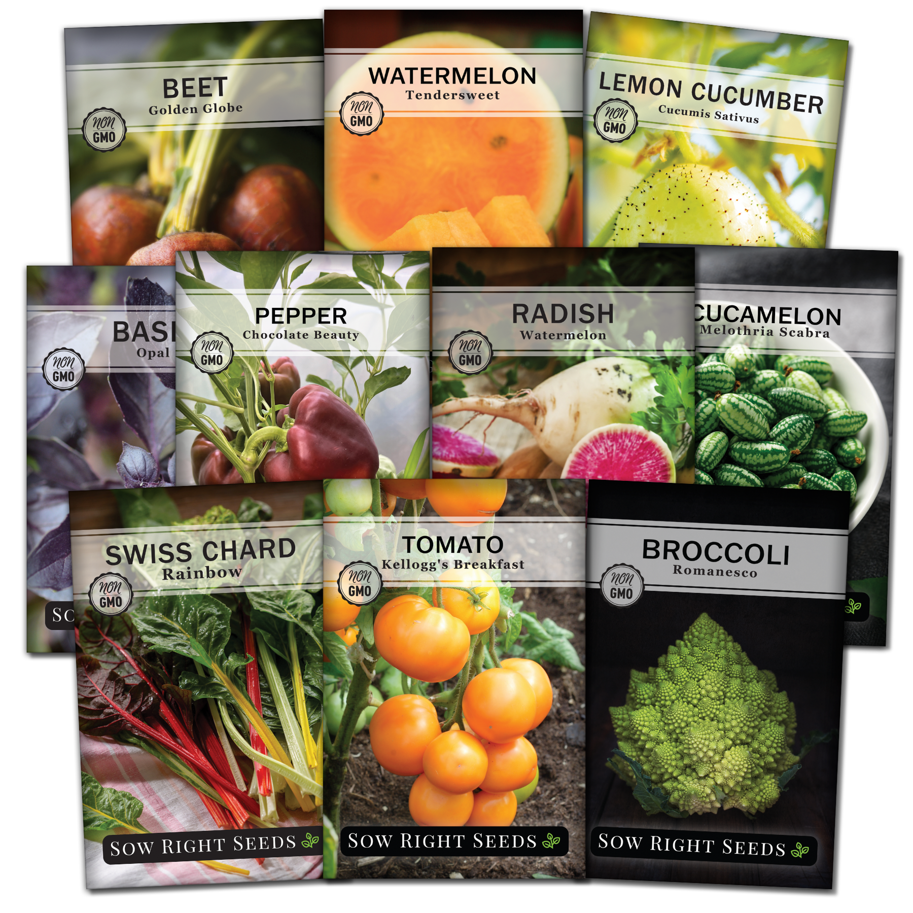 Exotic Vegetable Garden Seed Collection - Non GMO Varieties - 10 Count