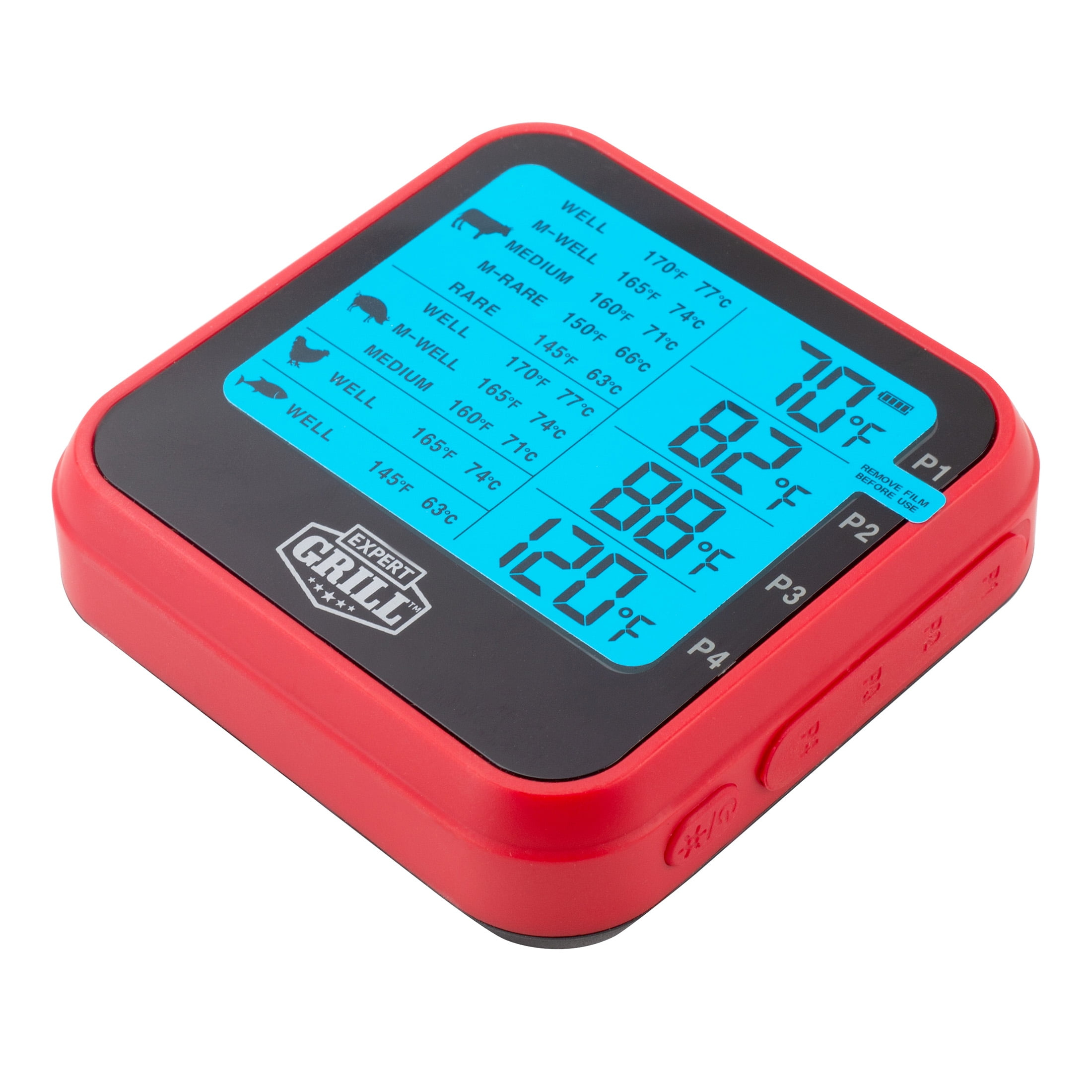 Expert Grill ABS LCD Display Cooking Thermometer with 4 Temperature Probes,0.55lbs