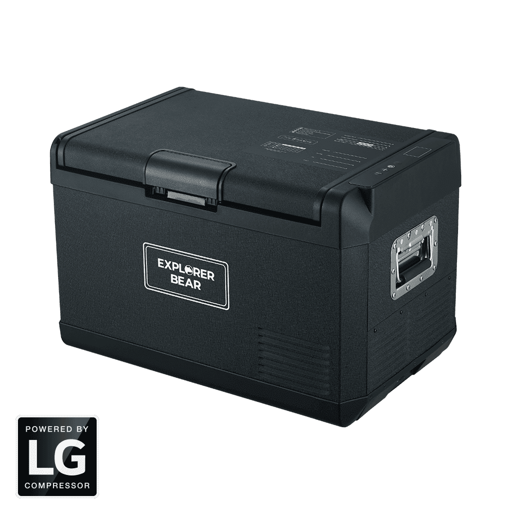 Explorer Bear 12 Volt Refrigerator 12V Car Fridge 50L/52.8Qt 12/24V DC 110-240V AC Portable Freezer LG Compressor Cooler 0℉-50℉ 3-Year Warranty for Truck Van RV SUV Boat Travel Road Trips Camping