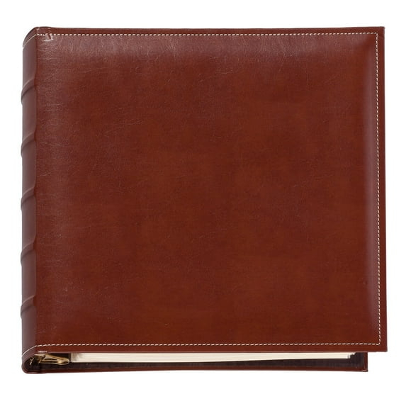 Exposures Charter Extra-Capacity 3-Ring Photo Album, Cognac