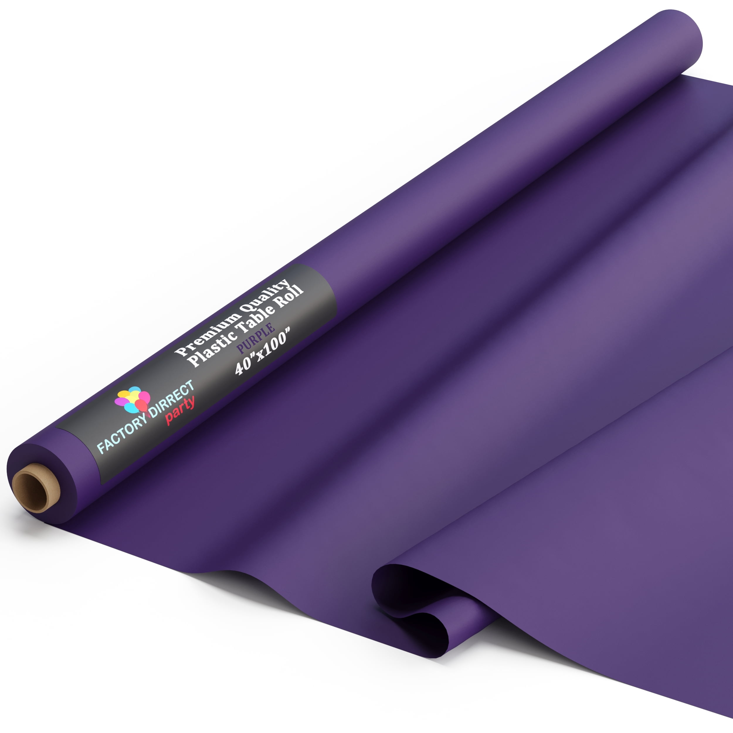 Exquisite 100 ft. x 40 in. Purple Solid Print Plastic Tablecloths