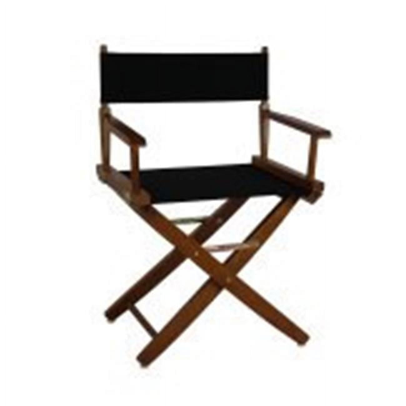 "Extra-Wide Premium 18" Directors Chair Mission Oak Frame W/Black Color Cover"