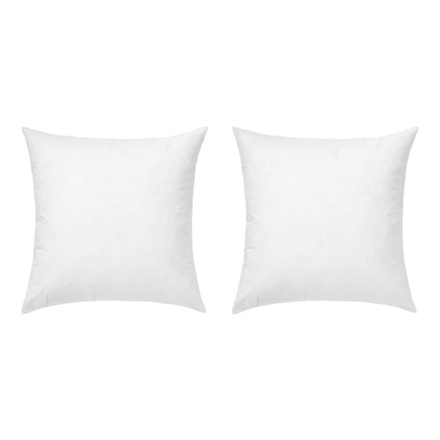 FBTS Prime 18x18 inch Square White Solid Down Alternative Pillow Inserts, 2 Packs