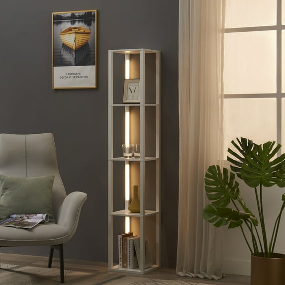 FENLO Fancy - Lámpara de Pie LED de 64" para Dormitorio, Estante Expositor con Luces, Decoración Del Hogar