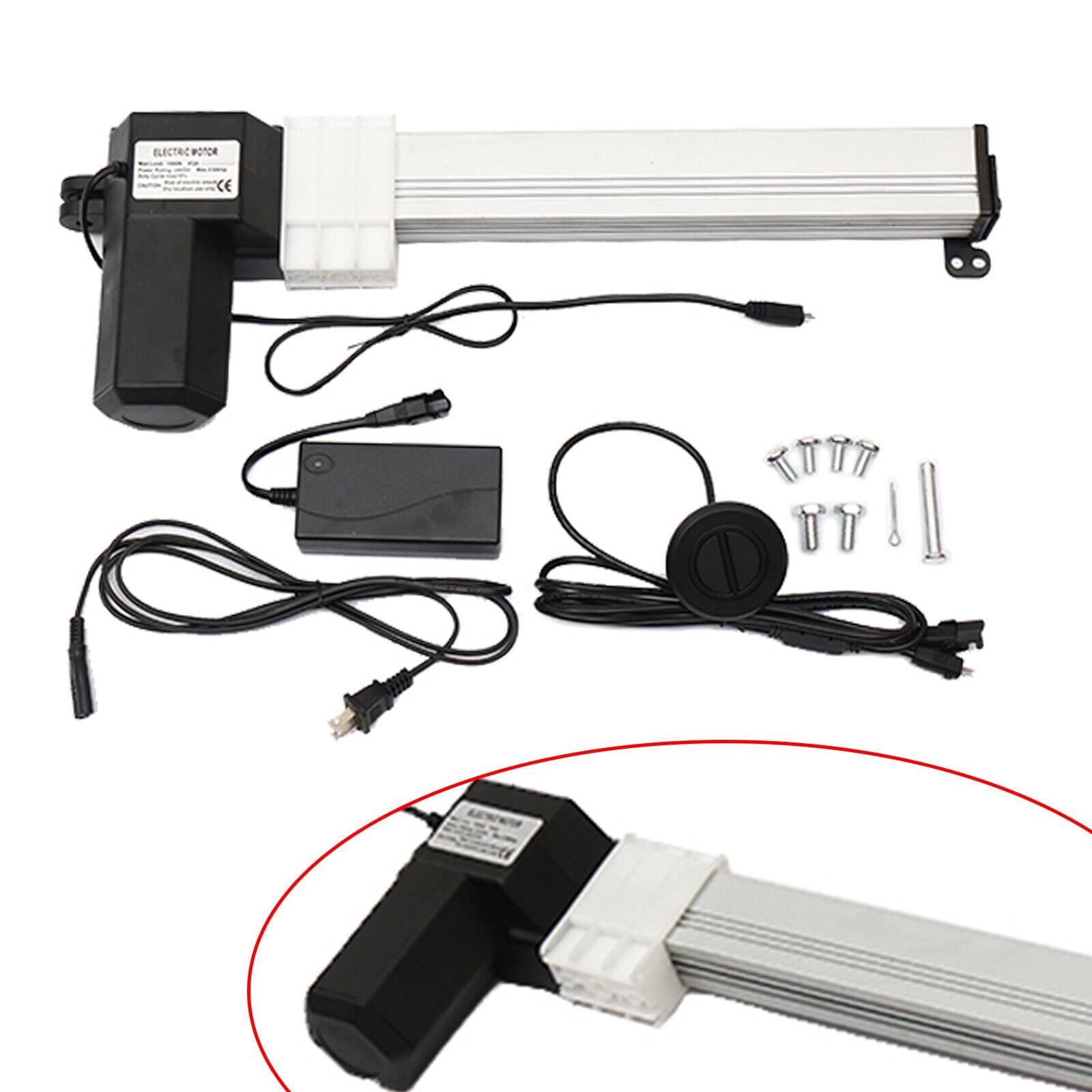 FETCOI Power Recliner Motor Linear Actuator, 330mm 6000N Electric Recliner Motor Replacement Kit for Lift Massage Chair Furniture