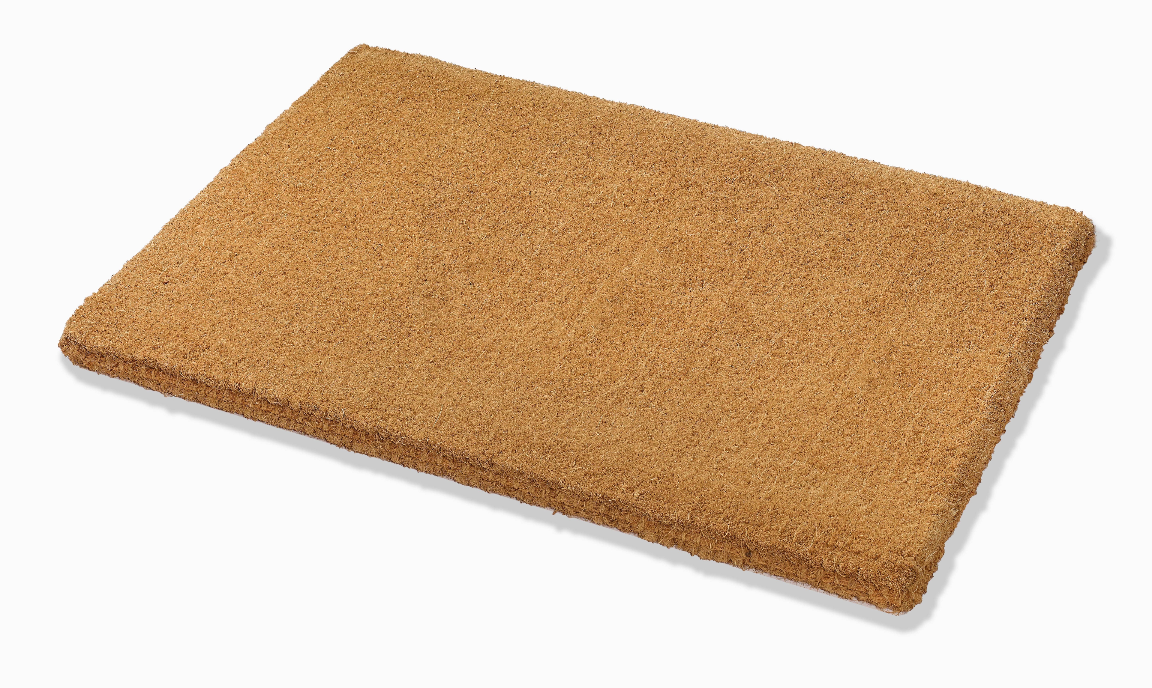 FH Home Floral Extra Thick Doormat - Handwoven, Durable - Natural Coir - Entryway, Front Door, Porch, Patio - Minimalist Natural (24" x 36" Thick)