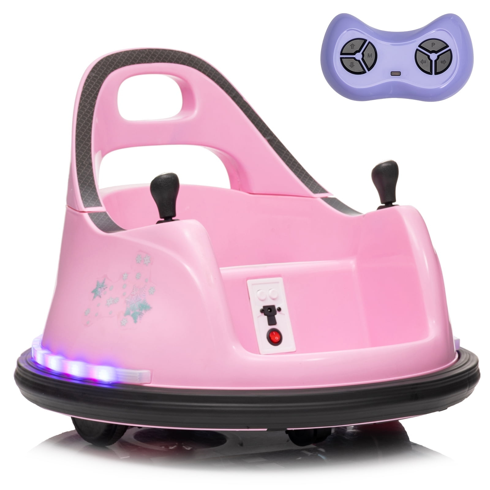Gymax 12V Electric Kids Ride on Bumper Car Battery Powered Bumping Car w/ Remote Control Pink
