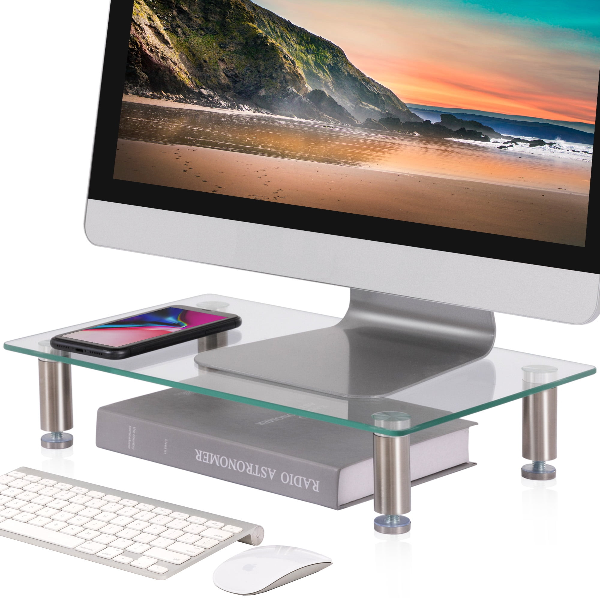 FITUEYES Computer Monitor Stand Desktop Riser for Xbox One/Component/Flat Screen DT103801GC