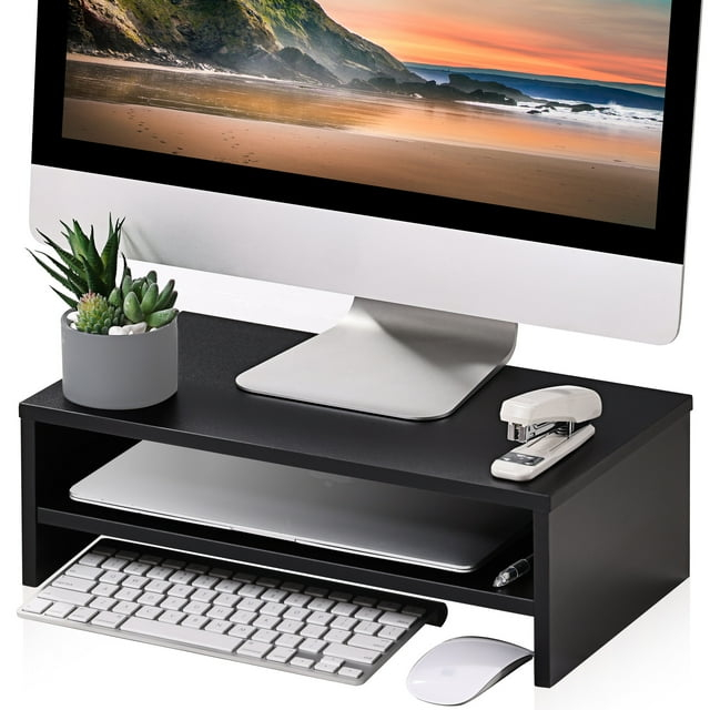 FITUEYES DT204201WB Computer Monitor Riser Desktop Stand with Storage Space 2, 528 oz