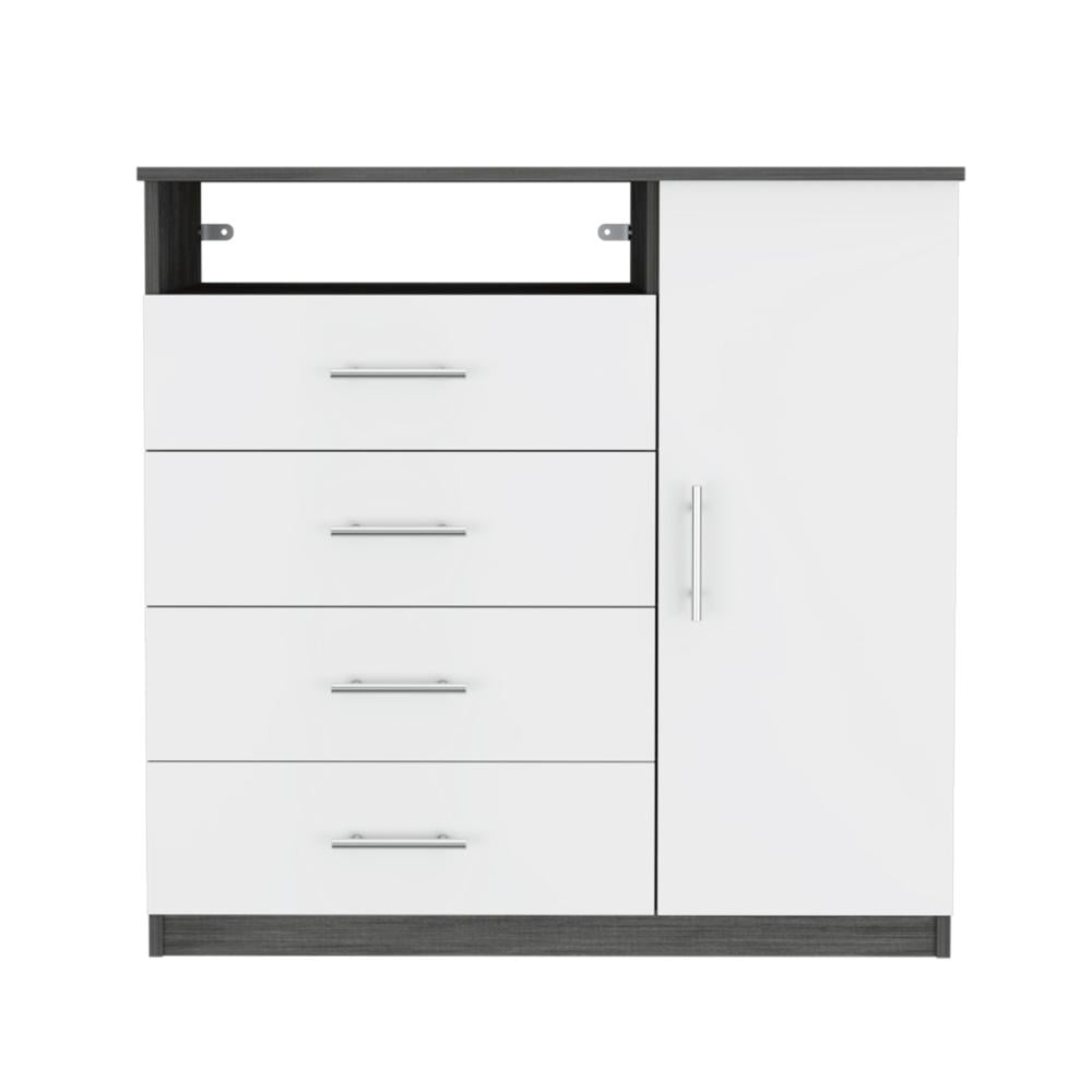 FM FURNITURE LLC Carolina 4 Drawer Dresser  ,Smokey Oak / White