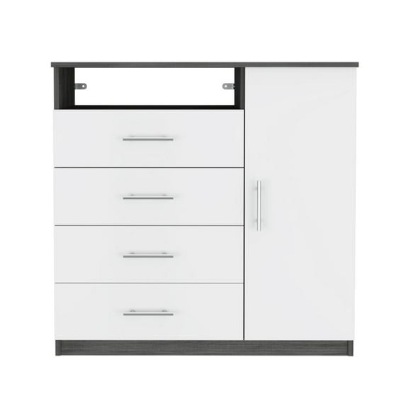 FM FURNITURE LLC Carolina 4 Drawer Dresser  ,Smokey Oak / White