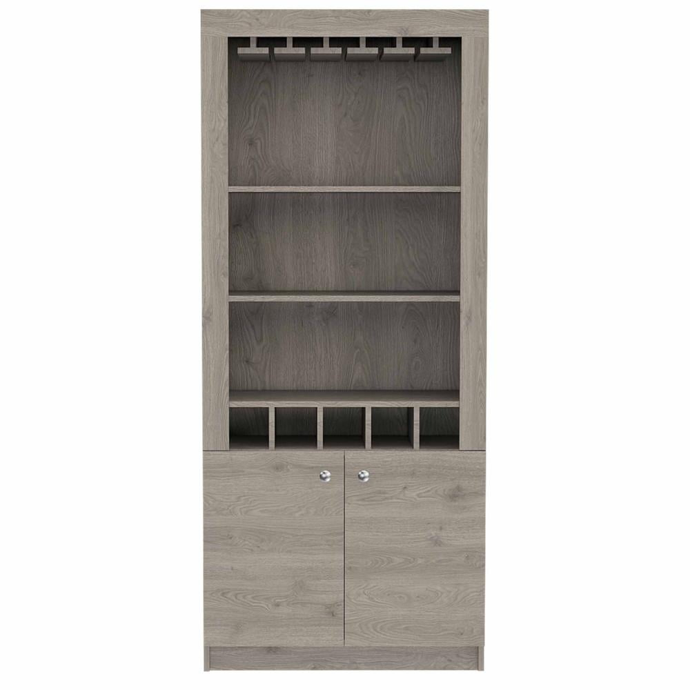 FM FURNITURE LLC New York Bar Cabinet ,Light Gray
